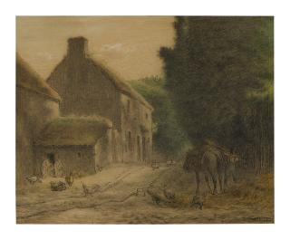 Jean-François Millet - Farmhouse At Gruchy