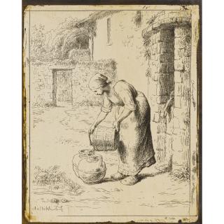 Jean-François Millet - Femme Vidant Son Seau, Années 1850