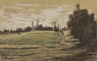 Jean-François Millet - Ferme Sur Les Hauteurs De Vichy, Probablement Les Malavaux