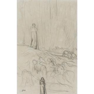 Jean-François Millet - French A Shepherdess And Her Flock