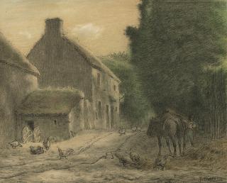 Jean-François Millet - French Farm House At Gruchy