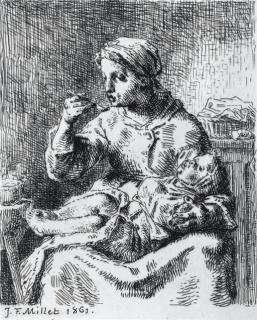 Jean François Millet - La Bouillie