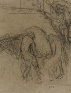 Jean-François Millet - Peasants Unloading Sacks From A Horse