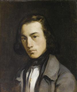 Jean-François Millet - Portrait De Jeune Hommejean-François Millet ; Portrait Of A Young Man ; Oil On Canvas