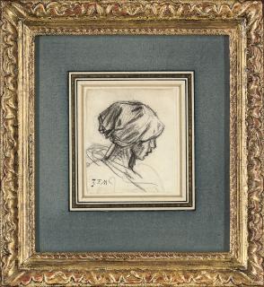 Jean-François Millet - Profile of a young peasant girl