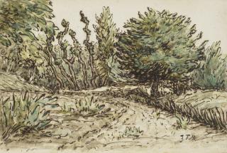 Jean-Francois Millet - Sentier bordé d\'arbres