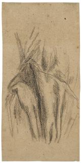 Jean François Millet - Study of an apron (recto); Drapery study (verso)