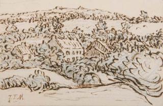 Jean-François Millet - Une ferme dans une vallée près de Gréville en Normandie