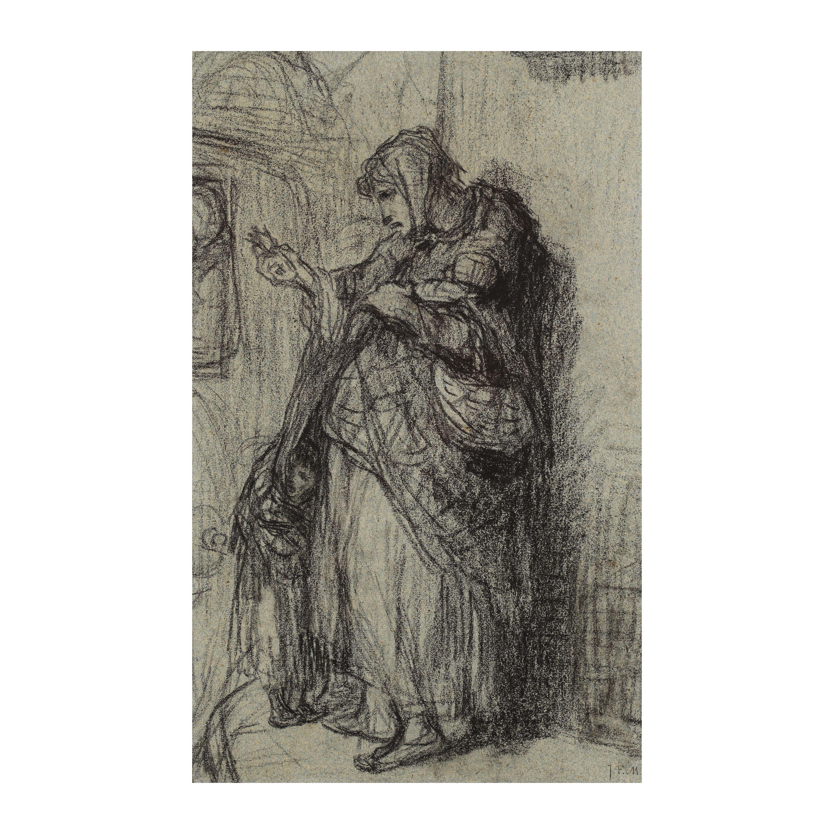 Jean-Francois Millet - Une mendiante et son enfant (recto);