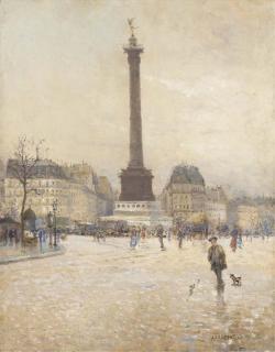 Jean-Francois Raffäelli - La Place De La Bastille, Paris