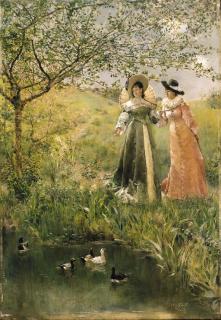 Jean-Francois Raffaelli - A springtime stroll
