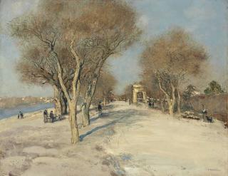 Jean-François Raffaëlli - Bord De Seine: La Route Ensoleillée