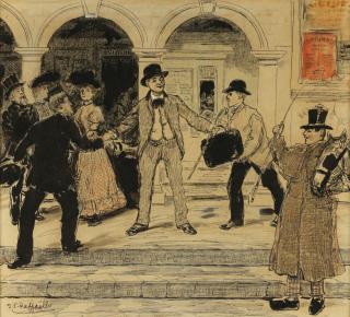 Jean-François Raffaëlli - Comédien Arrivant Dans Une Ville De Province