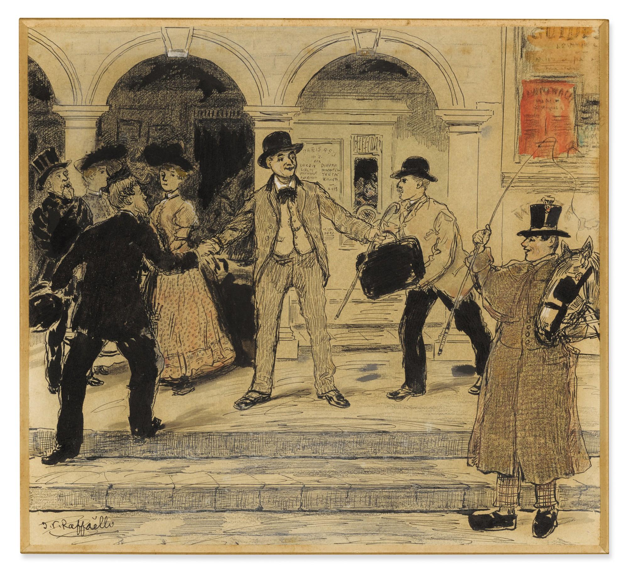 Jean-François Raffaëlli - Comédien arrivant dans une ville de province