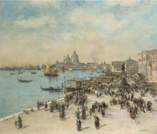 Jean-François Raffaëlli - La Riva degli Schiavoni, Venice