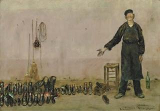 Jean François Raffaëlli - Le Cireur de L\'Hôtel Des Voyageurs-Pantomime