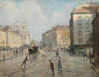 Jean Francois Raffaelli - Le quai des Grands Augustins, Paris