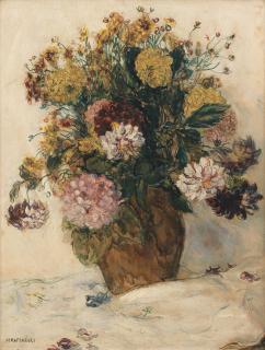 Jean François Raffaëlli - Mixed Flowers In A Vase