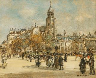 Jean-François Raffaëlli - Place de Saint-Germain des Prés, Paris