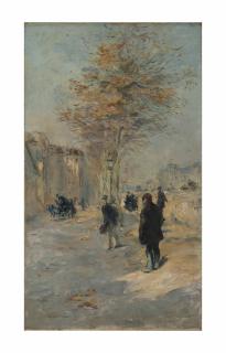 Jean-François Raffaëlli - Une rue animée à l\'automne