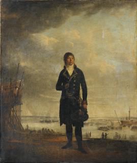 Jean François Sablet - Portrait De Louis-Michel Crucy Devant Un Chantiers Naval
