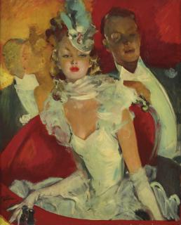 Jean-Gabriel Domergue - Couple à l\'Opéra