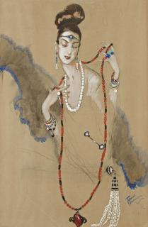 Jean-Gabriel Domergue - Elégante aux colliers