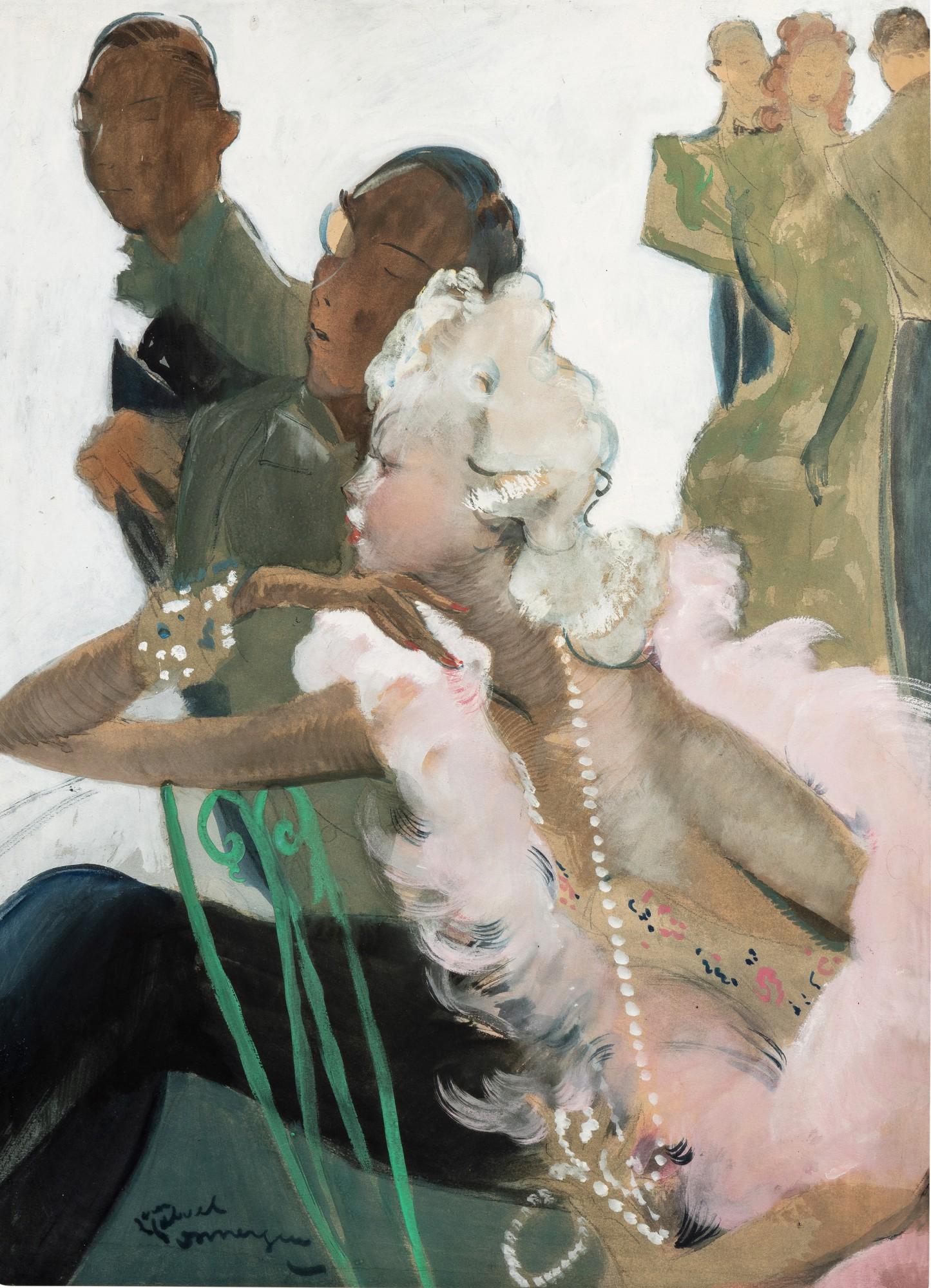 Jean-Gabriel Domergue - Élégante dans un café