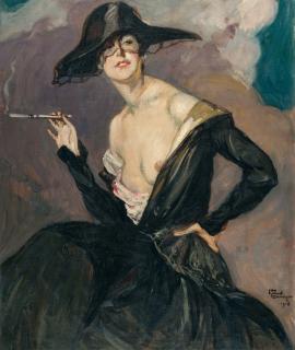 Jean-Gabriel Domergue - Elégante venitienne à la cigarette, la Princesse Ruspoli