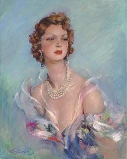 Jean-Gabriel Domergue - Femme au collier de perles (Mrs. Muir)