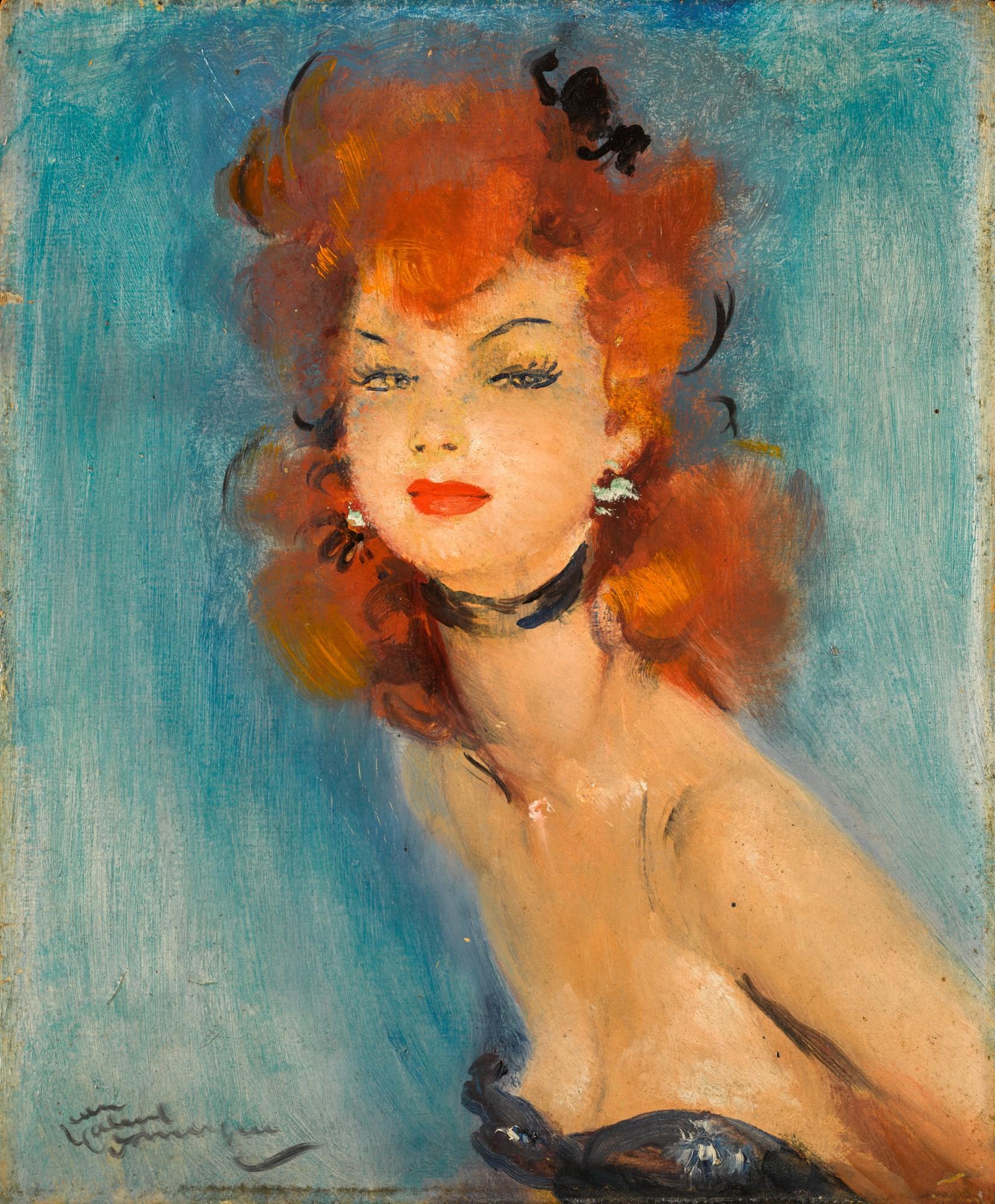Jean-Gabriel Domergue - Femme Aux Cheveux Roux