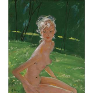 Jean-Gabriel Domergue - Nu À La Campagne (Ghislaine)