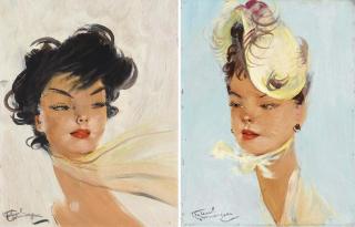Jean Gabriel Domergue - Portrait de Noti; Portrait de Myzra