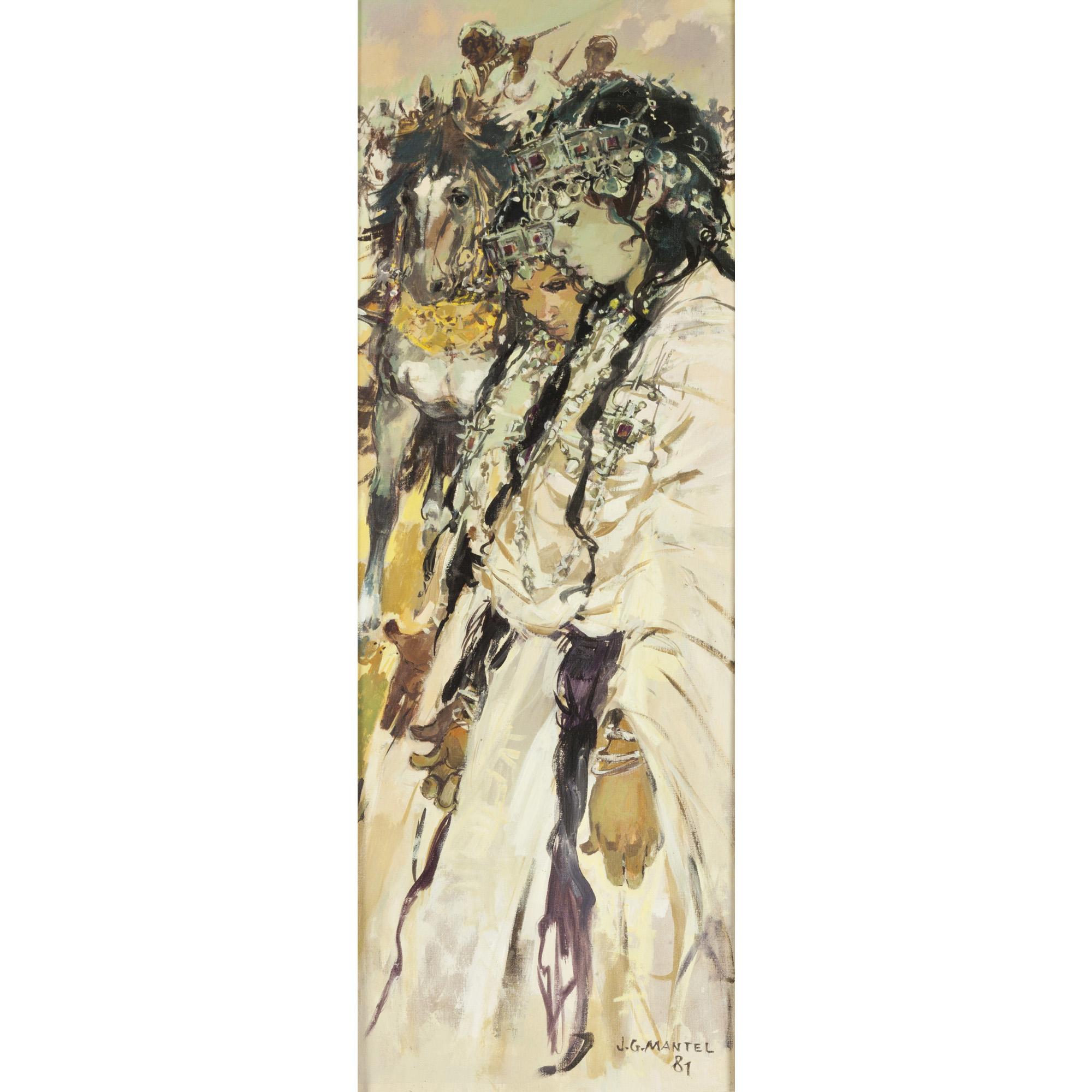 Jean-Gaston Mantel - Deux Femmes En Costume De Fêtejean-Gaston Mantel ; Two Women In Moroccan Feast Costumes ; Signed And Dated Lower Right \'81 ; Oil On Canvas