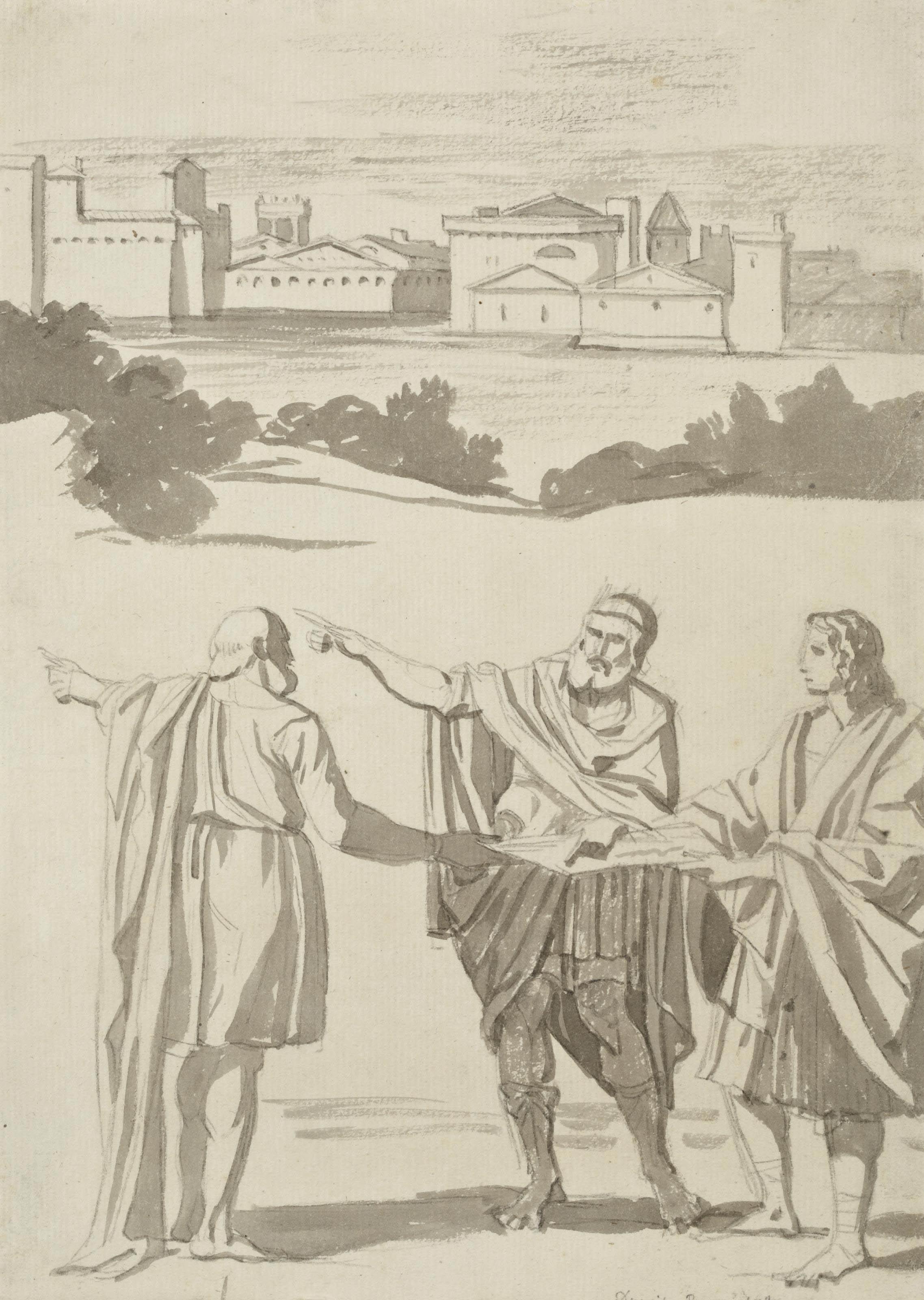 Jean-Germain Drouais - Apollo and Neptune advising Laomedon, after Domenichino