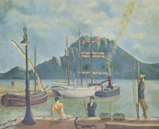 Jean Godebski - La baignade sur le port