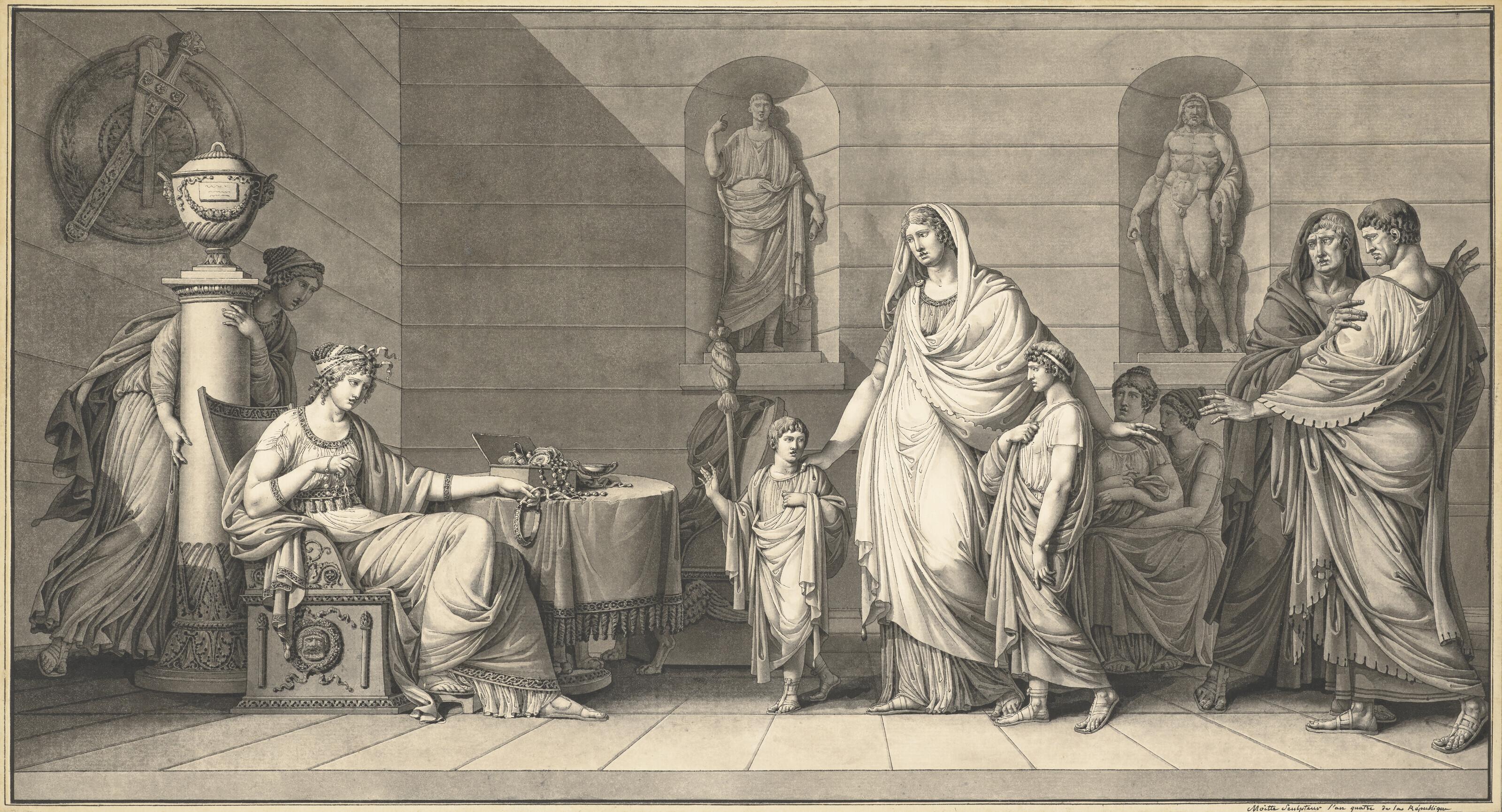Jean-Guillaume Moitte - Cornelia, mother of the Gracques brothers, 1795