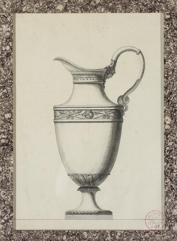 Jean-Guillaume Moitte - Design for a ewer with a Grecian mask handle