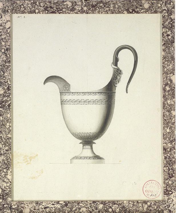 Jean-Guillaume Moitte - Design for a jug with a ram\'s head handle