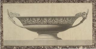 Jean-Guillaume Moitte - Design for a tazza with an elaborate frieze of cornucopiae