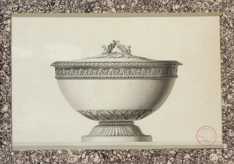 Jean-Guillaume Moitte - Design for a tureen crowned with two griffons