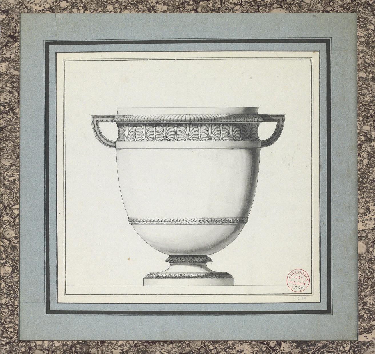 Jean-Guillaume Moitte - Design for a wine cooler with a frieze of palm leaves