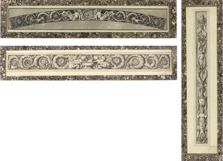 Jean-Guillaume Moitte - Three designs for elaborate friezes
