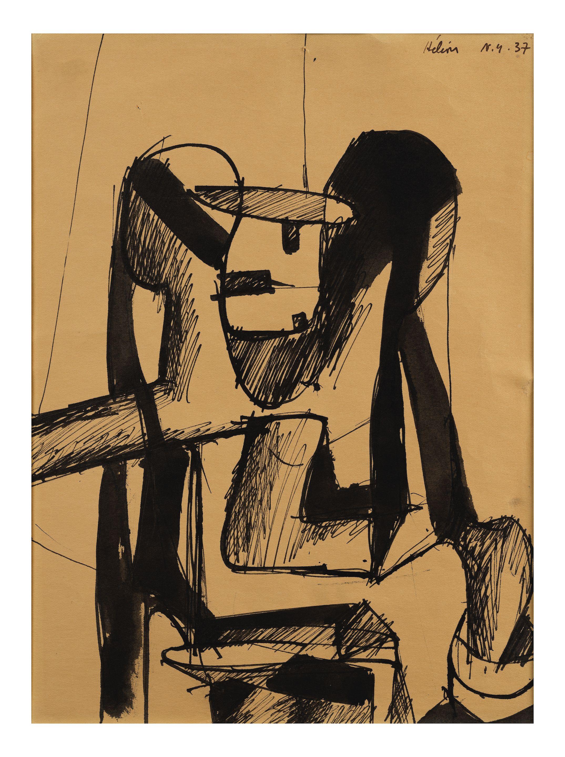 Jean Helion - Deux Etudes pour illustration Chêne et Chien de Raymond Queneau (deux œuvres)