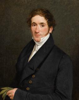 Jean Henri De Coene - Portrait Of A Gentleman, Half-Length, Holding His Gloves