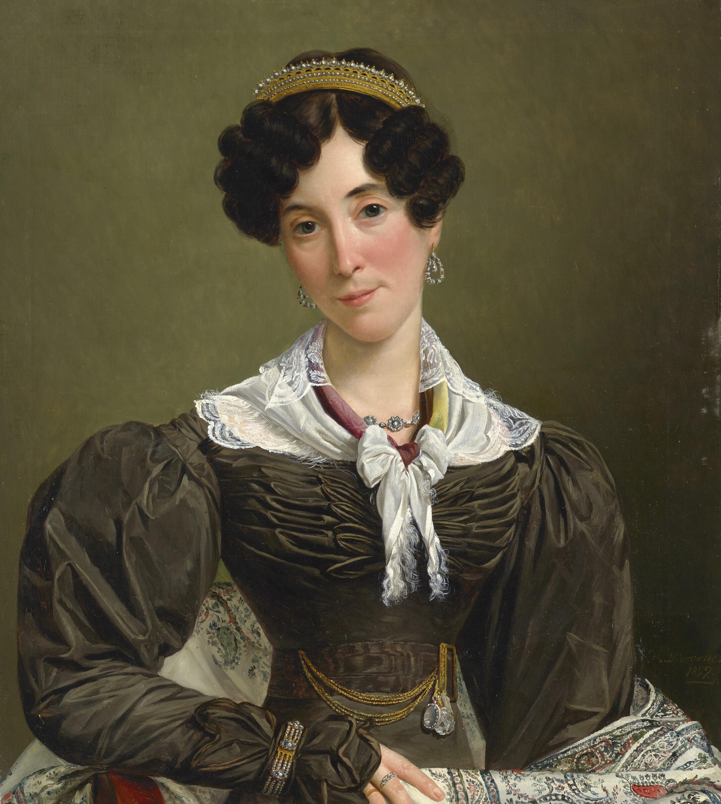 Jean-Henri Decoene - Portrait de Victoire Du Bois, half-length