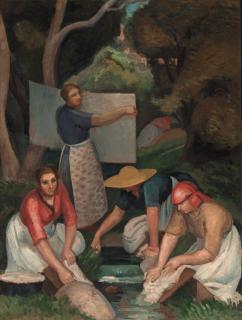 Jean Hippolyte Marchand - Les laveurs le long de la rivière