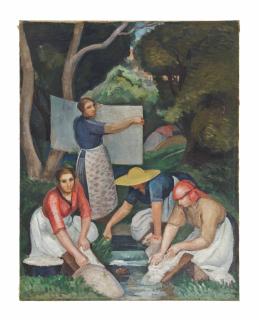 Jean Hippolyte Marchand - Les laveurs le long de la rivière