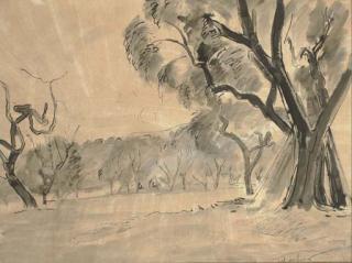 Jean Hippolyte Marchand - Paysage aux arbres