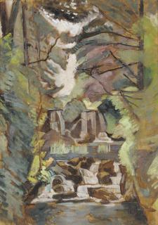 Jean Hippolyte Marchand - Petit cascade dans une forêt